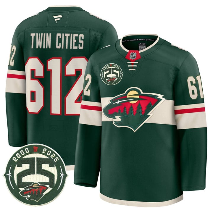 Twin Cities Jersey #612 Minnesota Wild 25th Anniversary Patch Stitched