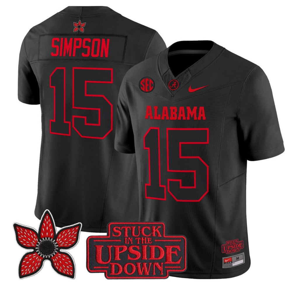 Ty Simpson Jersey #15 Alabama Crimson Tide Stranger Things Edition Stitched