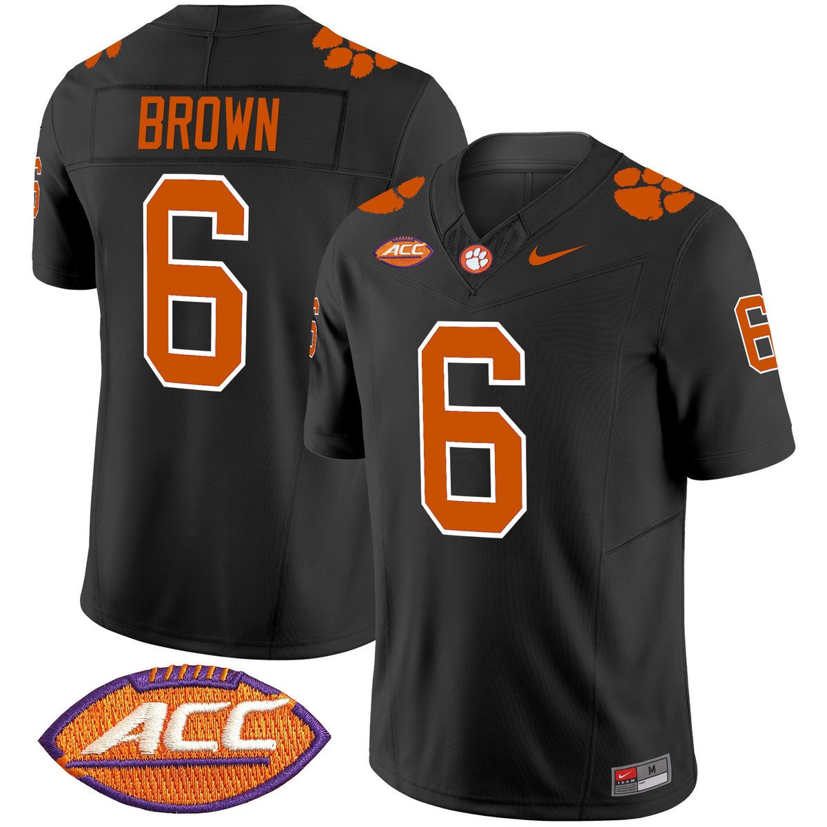 Tyler Brown Jersey #6 Clemson Tigers 2025 Vapor Limited Stitched Black