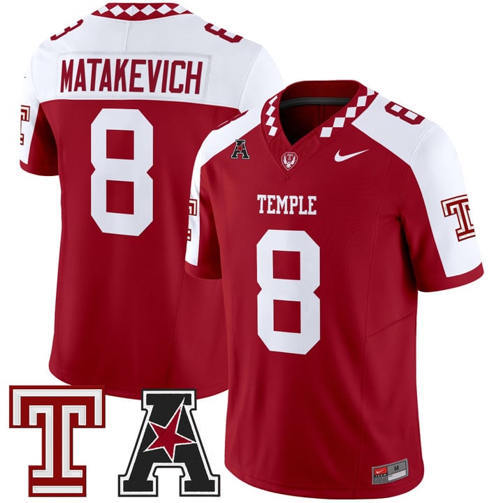 Tyler Matakevich Jersey #8 Temple Owls 2025 Vapor Limited Stitched