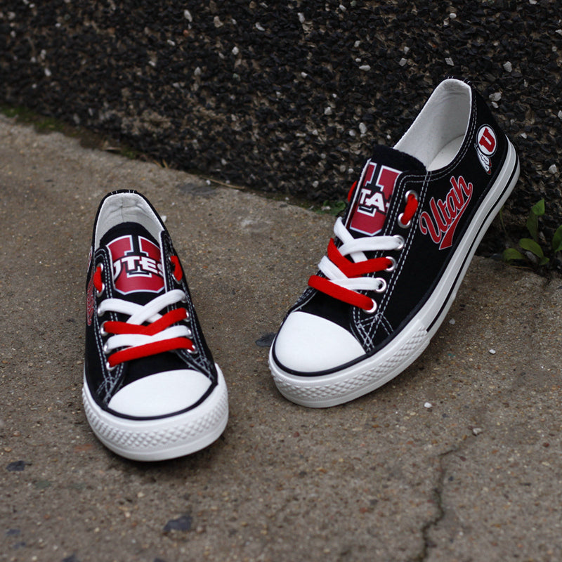 Utah Utes Limited Print NCAA College Students Low Top Canvas Shoes Sport Sneakers 1