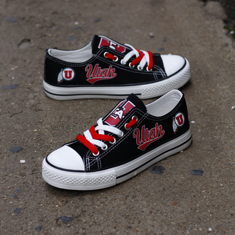Utah Utes Limited Print NCAA College Students Low Top Canvas Shoes Sport Sneakers 1