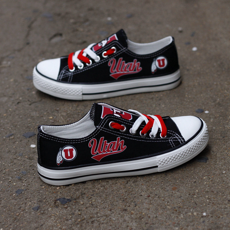 Utah Utes Limited Print NCAA College Students Low Top Canvas Shoes Sport Sneakers 1