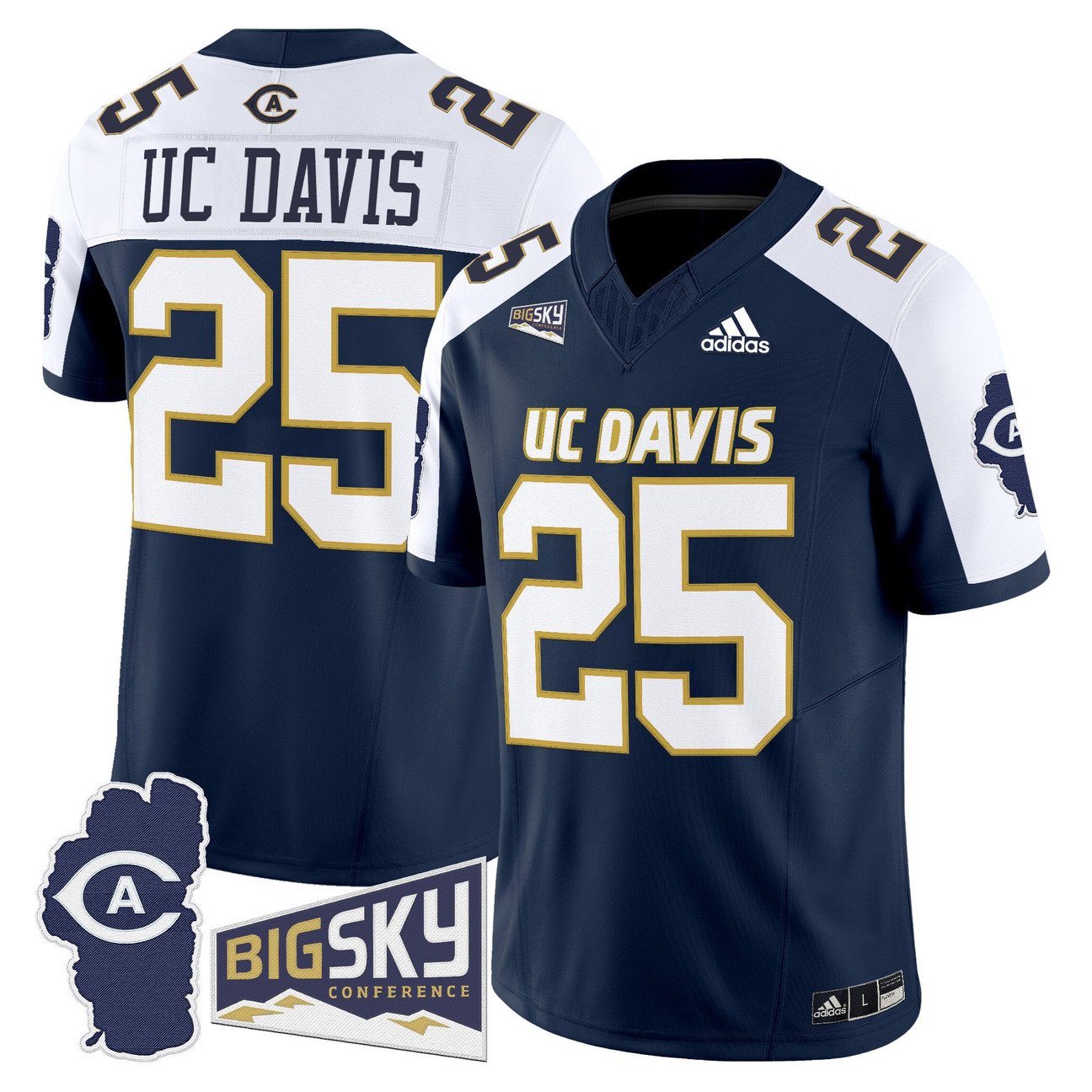 UC Davis Jersey #25 UC Davis Aggies 2025 Lake Tahoe Patch Stitched