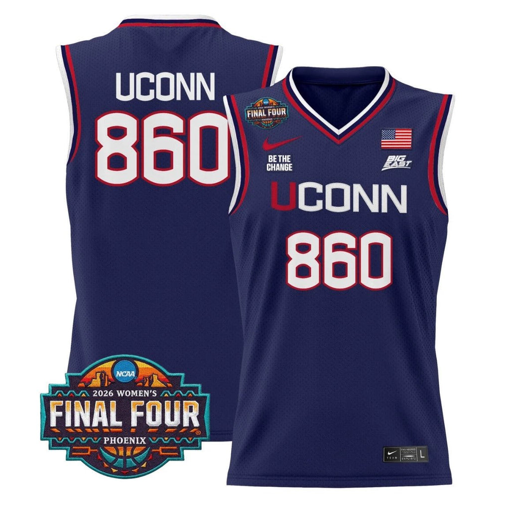UConn Jersey #860 UConn Huskies 2026 Tournament Final Four Stitched Navy