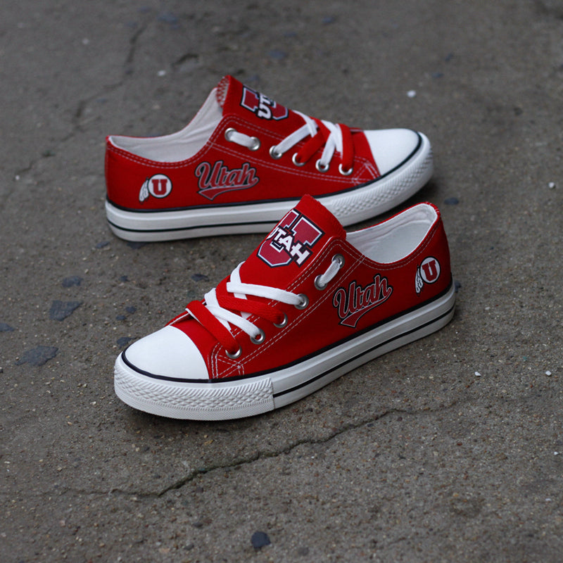 Utah Utes Limited Print NCAA College Students Low Top Canvas Shoes Sport Sneakers