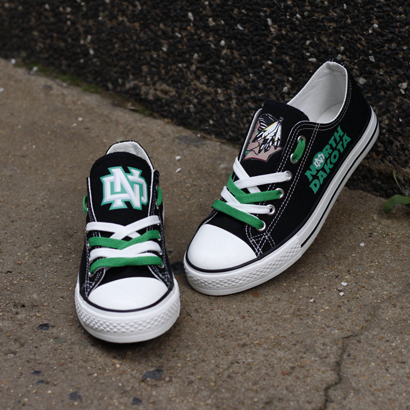 University of North Dakota Low Top Canvas Shoes North Dakota Fighting Hawks