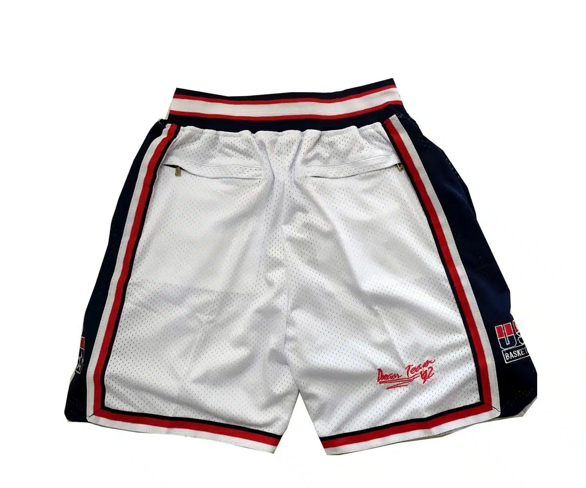 USA 1992 Dream Team Basketball Shorts White - Basketball Shorts Store