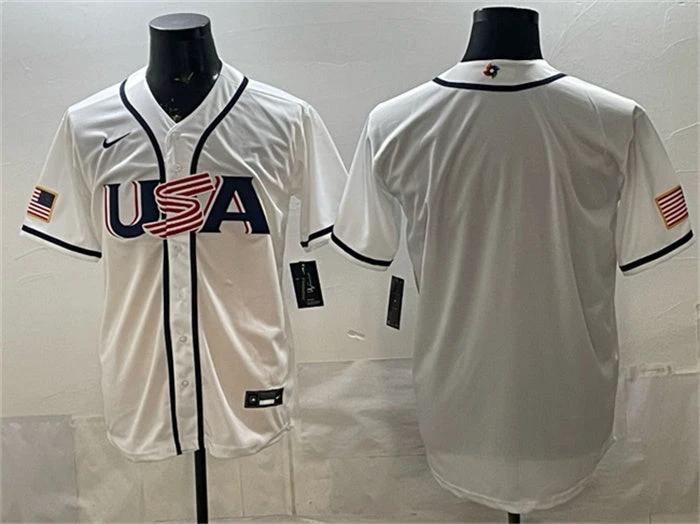 USA Baseball Jersey Blank White 2026 World Baseball Classic Home Stadium Stitched