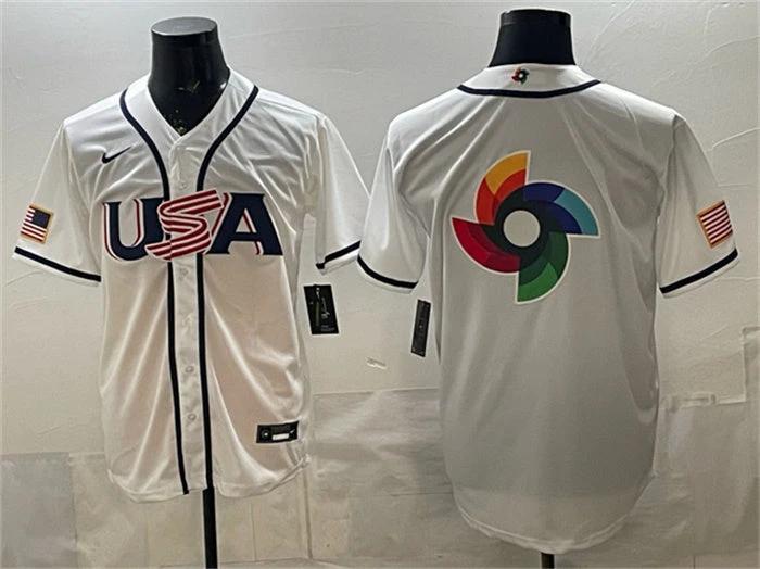 USA Baseball Jersey Team Big Logo White 2026 World Baseball Classic Home Stadium Stitched