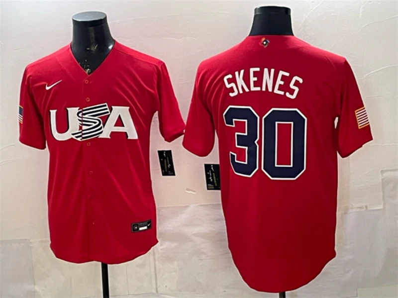 USA Baseball #30 Paul Skenes Red World Baseball Classic Stitched Jersey