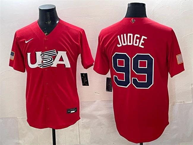 USA Baseball #99 Aaron Judge Red World Baseball Classic Stitched Jersey