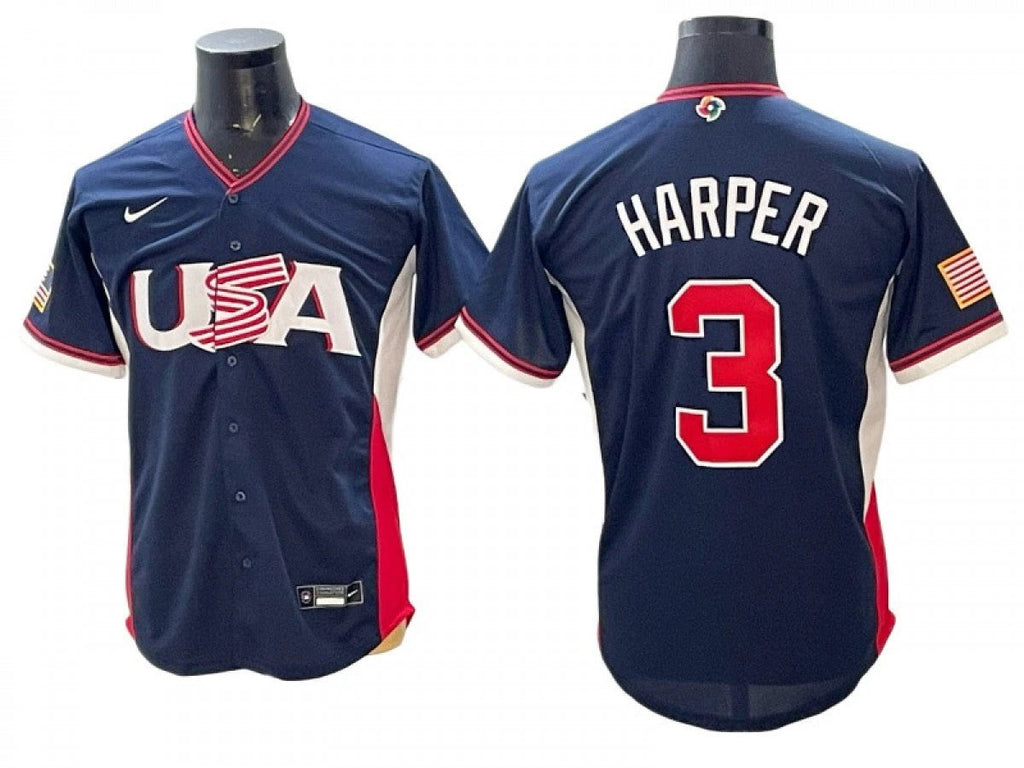 USA Baseball #3 Bryce Harper 2026 World Baseball Jersey