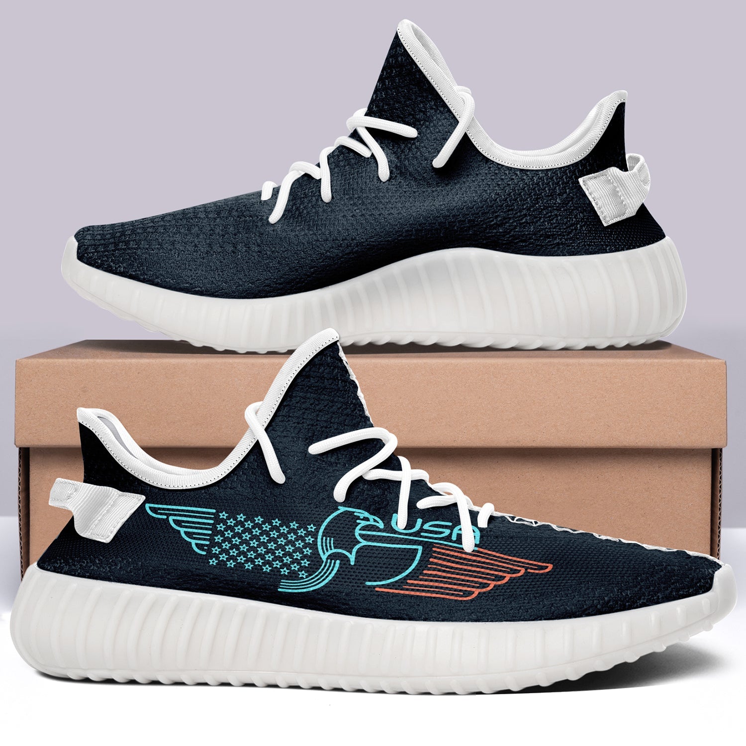 USA Flag V2 350v Yeezy Sneakers For Men Women Fans