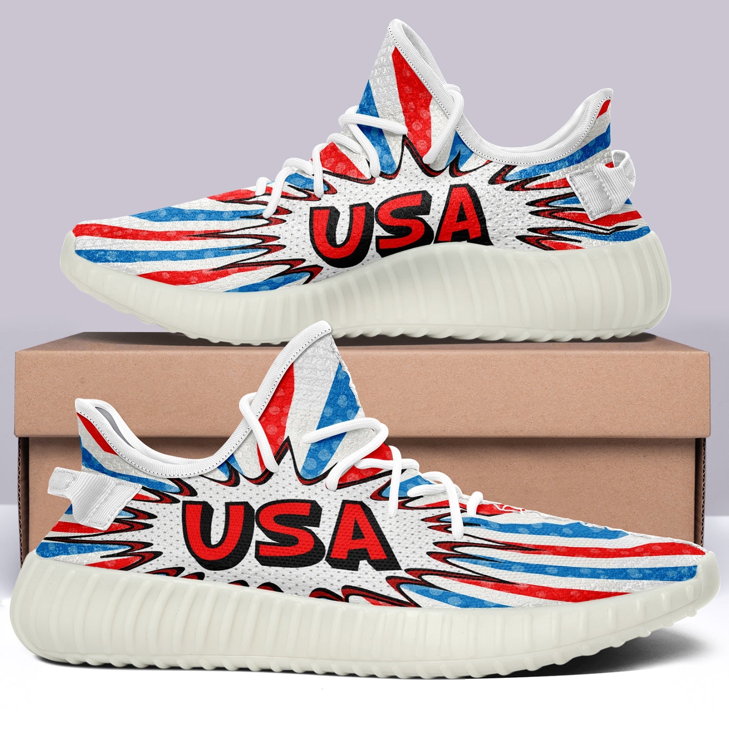 USA Flag V3 350v Yeezy Sneakers For Men Women Fans