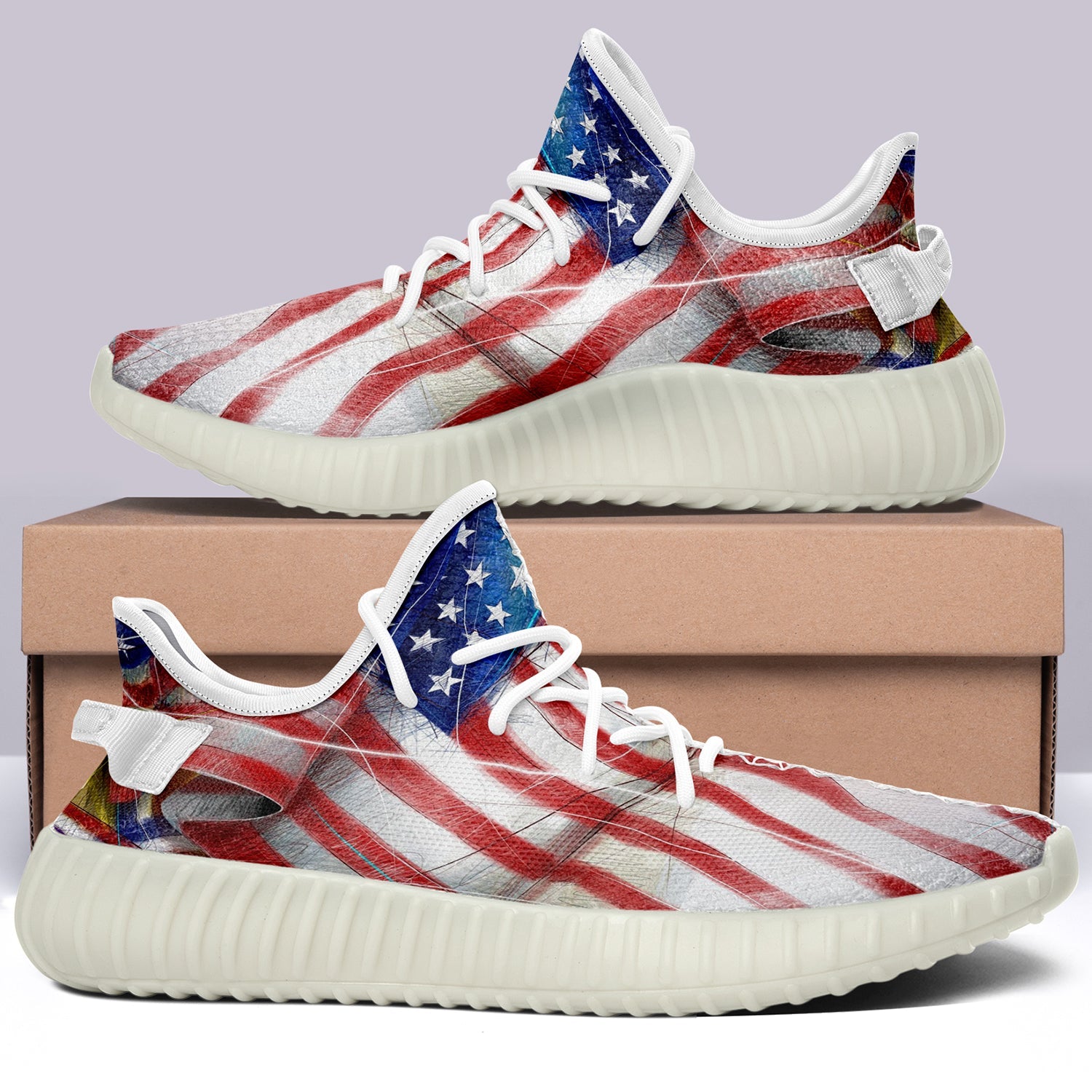 USA Flag V42 350v Yeezy Sneakers For Men Women Fans