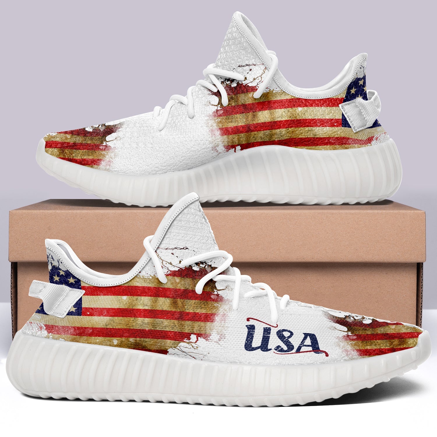 USA Flag V2 350v Yeezy Sneakers For Men Women Fans