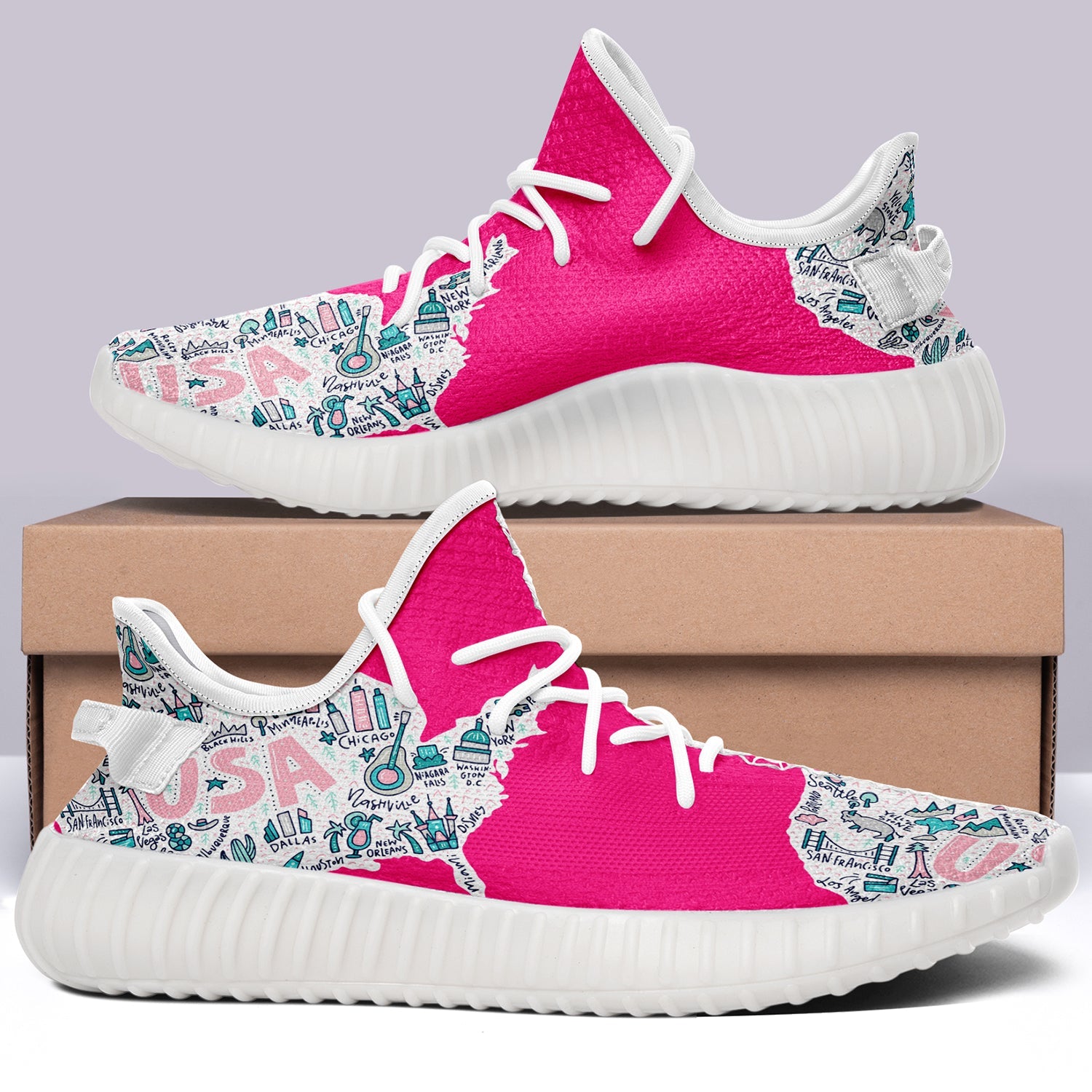 USA Flag V2 350v Yeezy Sneakers For Men Women Fans