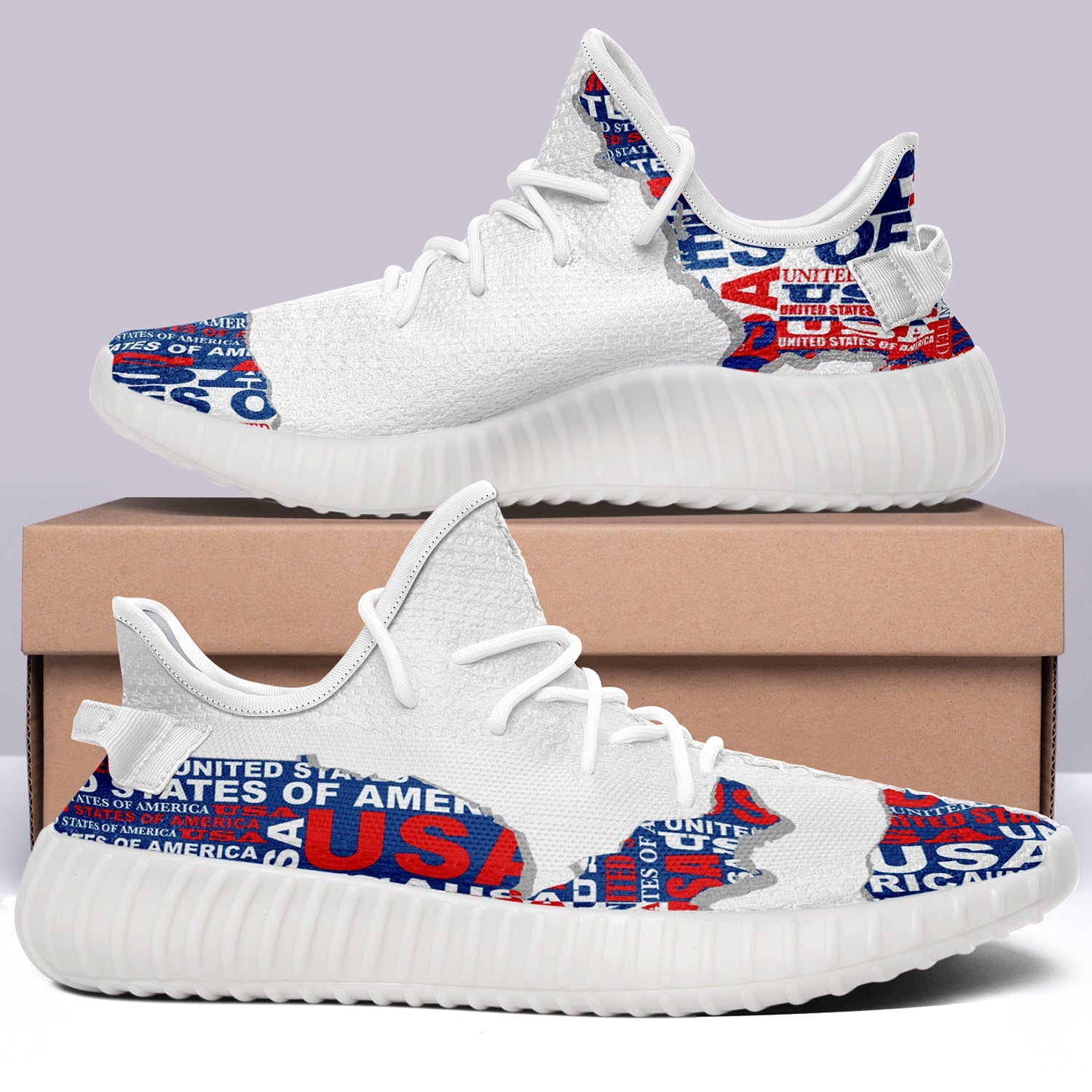 USA Flag V2 350v Yeezy Sneakers For Men Women Fans