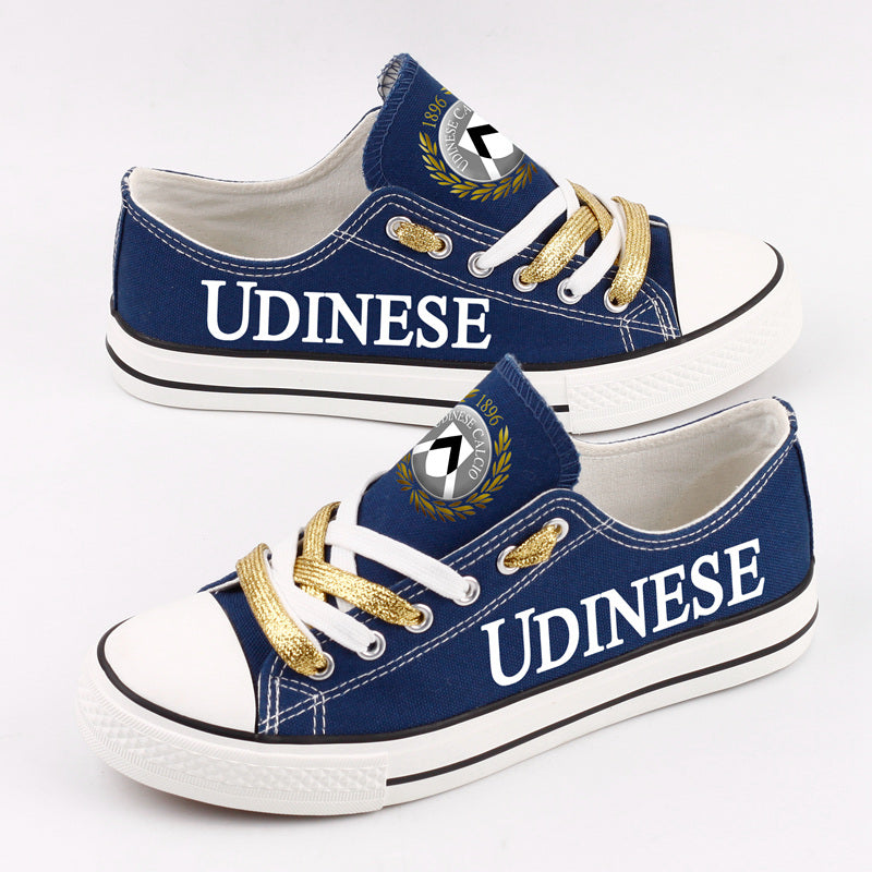 Udinese Low Top Canvas Sport Sneakers Shoes For Men Women Fans