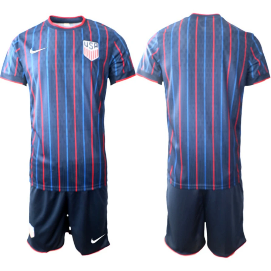 United States Custom Blue 2026 World Cup Away Soccer Jersey Suit