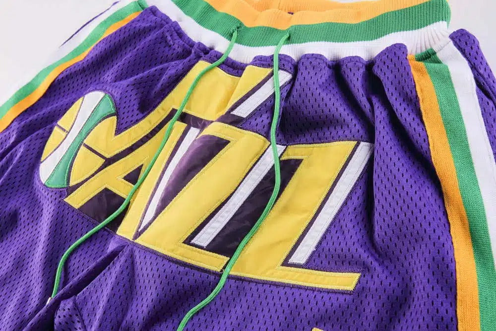 Utah Jazz Throwback Shorts 90s – Retro Basketball Shorts Vintage Classic from 1990s