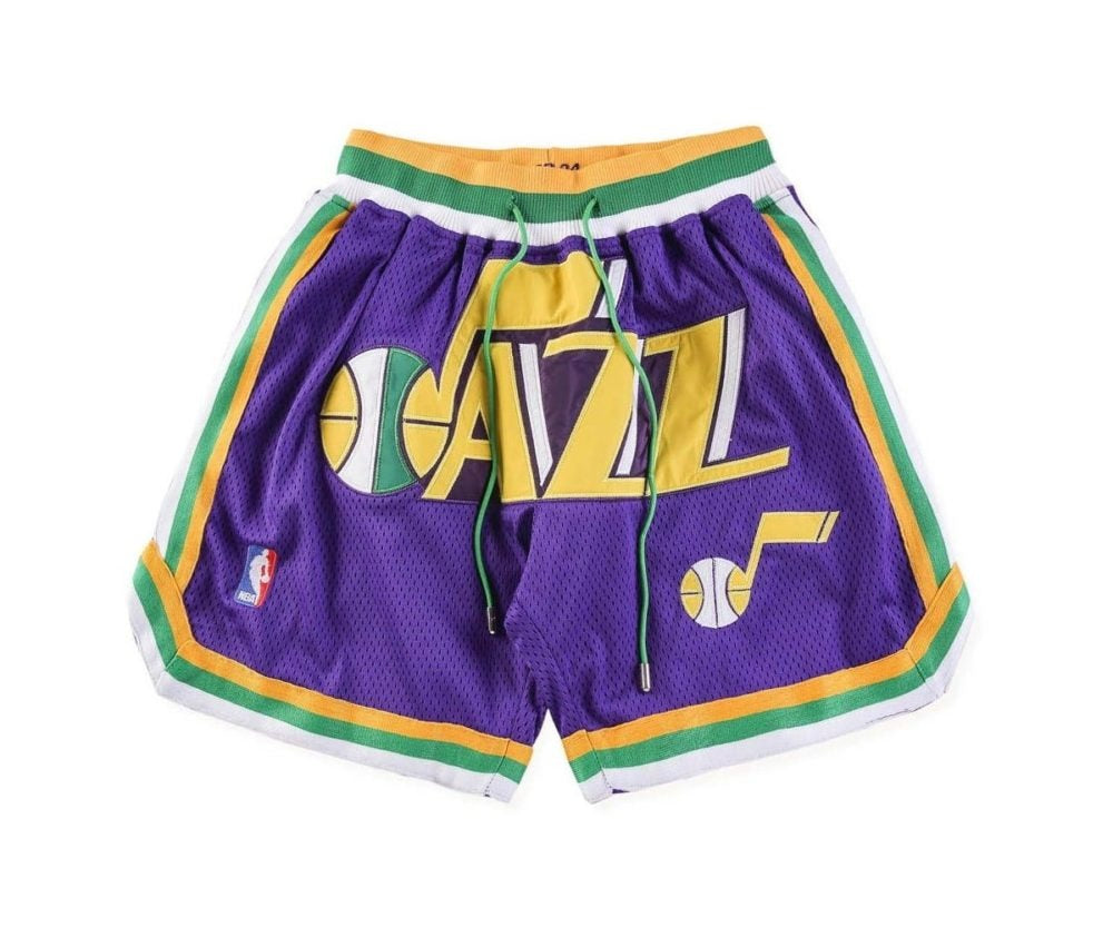 Utah Jazz Throwback Shorts 90s – Retro Basketball Shorts Vintage Classic from 1990s