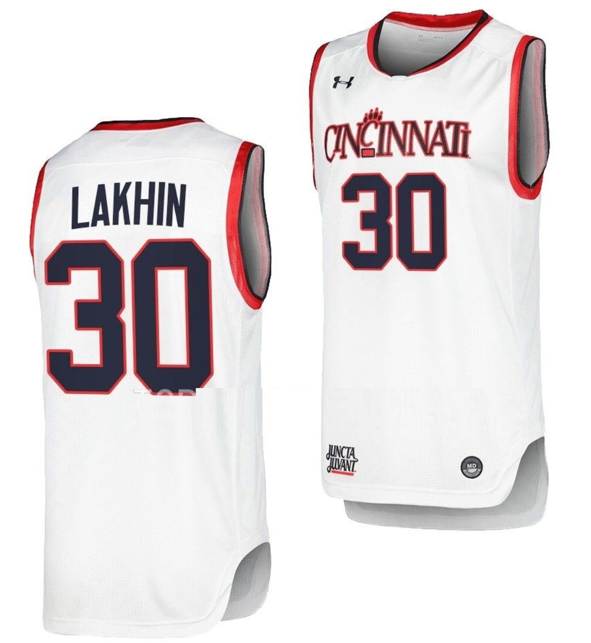 Viktor Lakhin Jersey Cincinnati Bearcats College Basketball Replica White #30