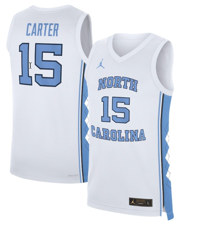 Vince Carter Jersey #15 North Carolina Tar Heels Basketball White