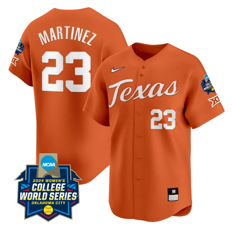 Viviana Martinez Jersey #23 Texas AM Aggies 2024 College World Series Patch Vapor Premier Limited NCAA Baseball Stitched Orange