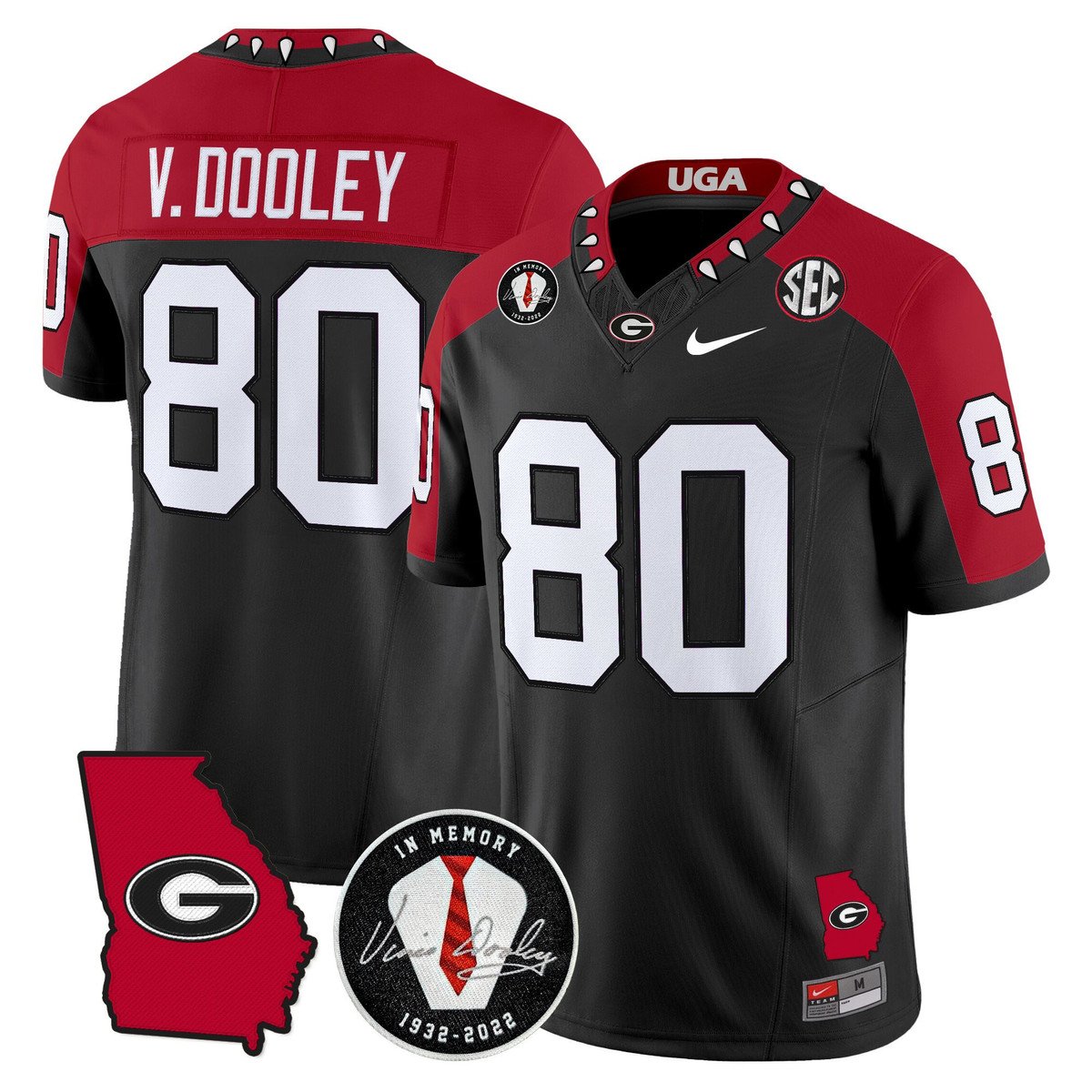Vince Dooley Jersey #80 Georgia Bulldogs 2025 Limited Stitched Black Special