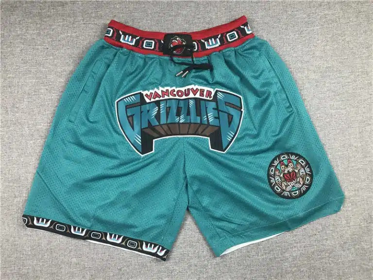 Vancouver Grizzlies 1995-96 Just Don 90s Shorts Teal - Basketball Shorts Store