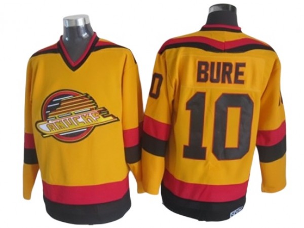 Vancouver Canucks #10 Pavel Bure 1989 Vintage CCM Jersey - Yellow