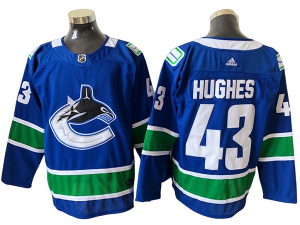Vancouver Canucks #43 Quinn Hughes Navy 2022&23 Reverse Retro Jersey