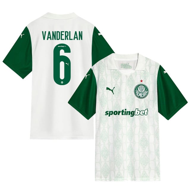Vanderlan #6 Palmeiras 2025-26 Away Match Jersey – White