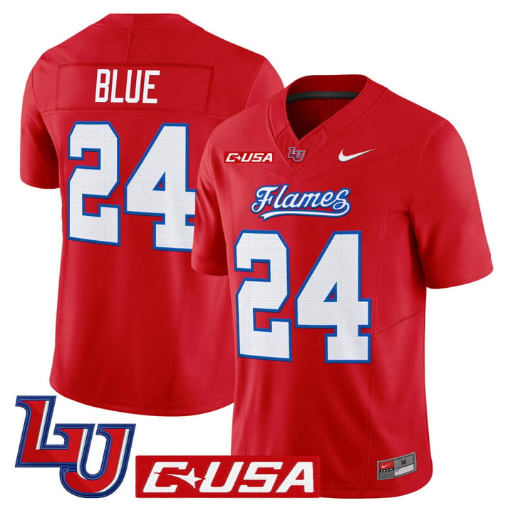 Vaughn Blue Jersey #24 Liberty Flames 2025 Vapor Limited Stitched Red