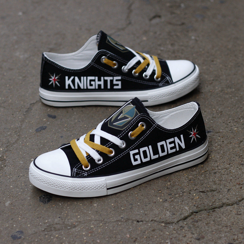 Vegas Golden Low Top Canvas Sport Sneakers Shoes For Men Women Fans