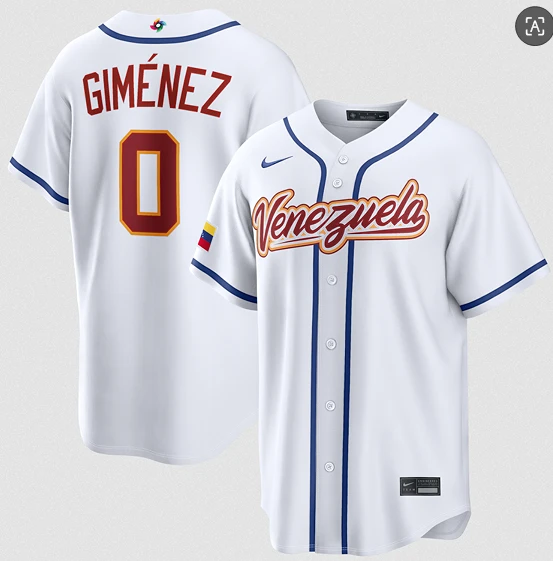 Venezuela Baseball #0 Andrés Giménez Jersey White 2026 World Baseball Classic Home Stadium Stitched