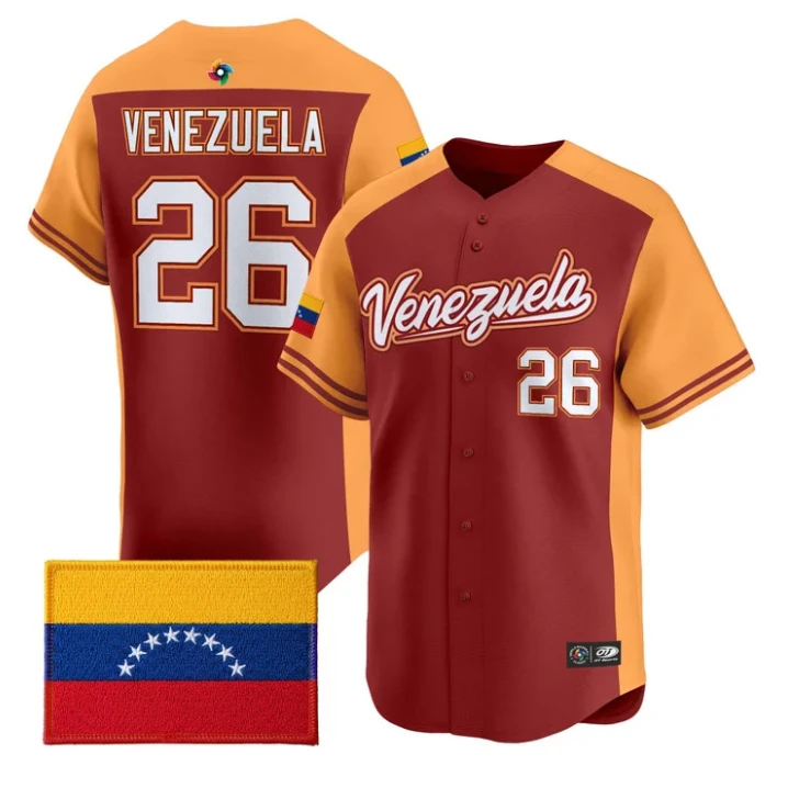 Venezuela Jersey #26 Team Venezuela 2026 World Baseball Stitched
