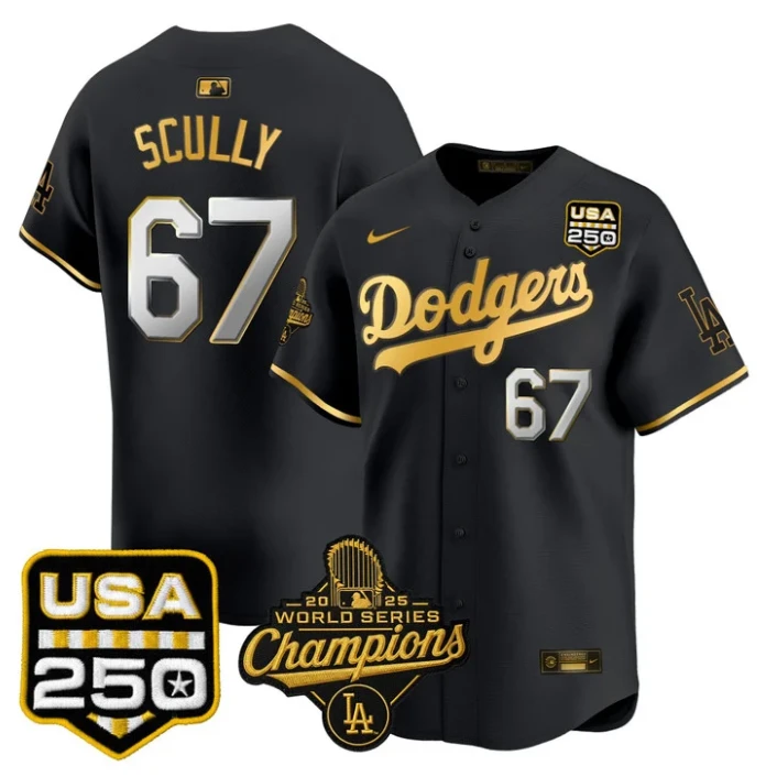 Vin Scully Jersey #67 Dodgers 2025 World Series Champions 250 USA Stitched