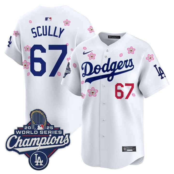 Vin Scully Jersey #67 Dodgers 2025 World Series Champions Stitched