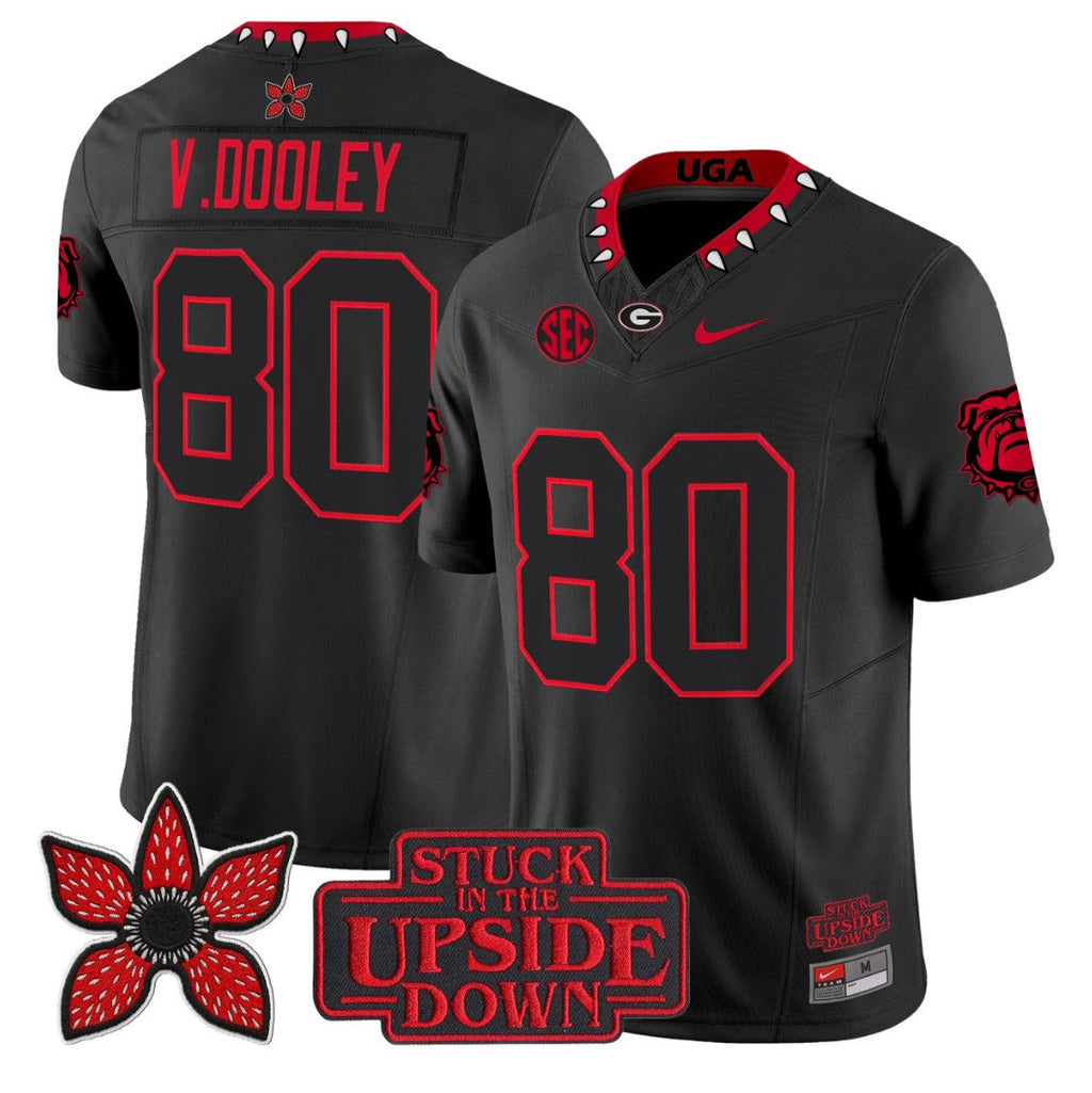 Vince Dooley Jersey #80 Georgia Bulldogs Stranger Things Edition Vapor Stitched