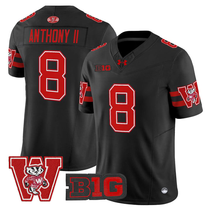 Vinny Anthony II Jersey #8 Wisconsin Badgers Throwback Stitched Black