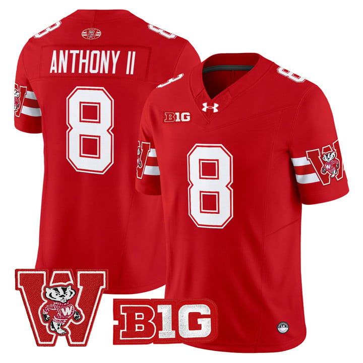 Vinny Anthony II Jersey #8 Wisconsin Badgers Throwback Stitched Red