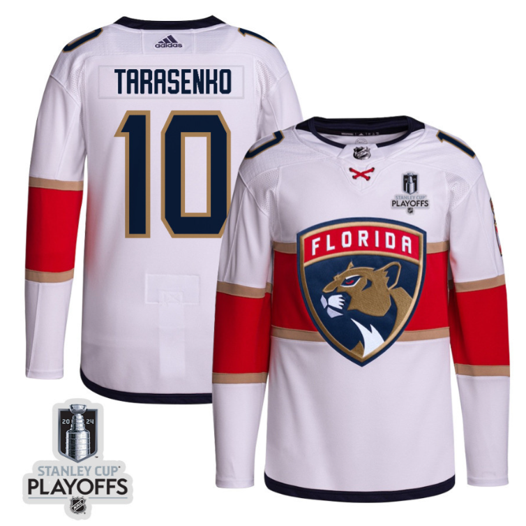 Vladimir Tarasenko 10 Florida Panthers 2024 NHL Playoffs Patch Away Jersey Customized - Men, White