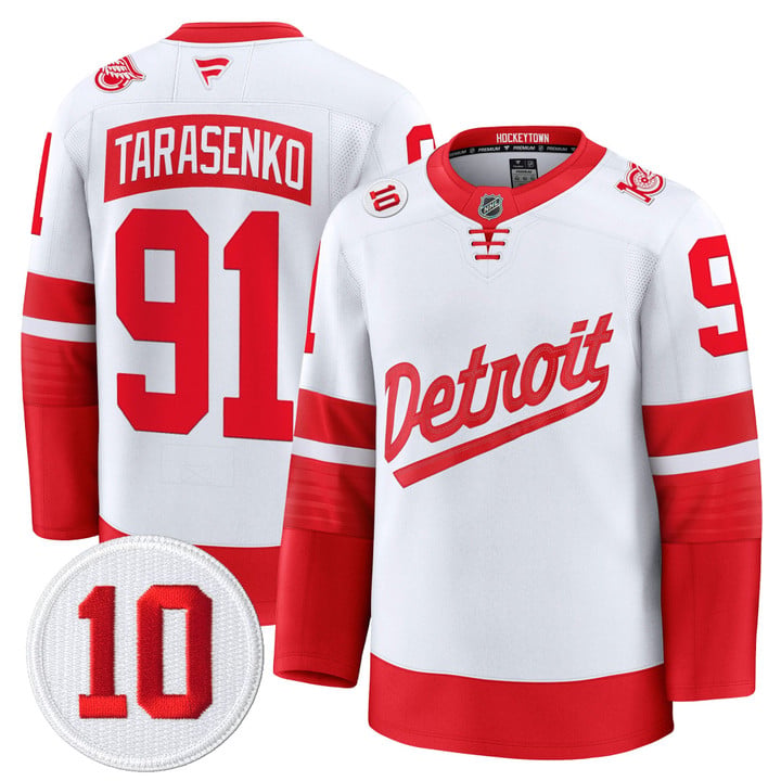Vladimir Tarasenko Jersey #91 Detroit Red Wings #10 Alex Delvecchio Honoring Stitched
