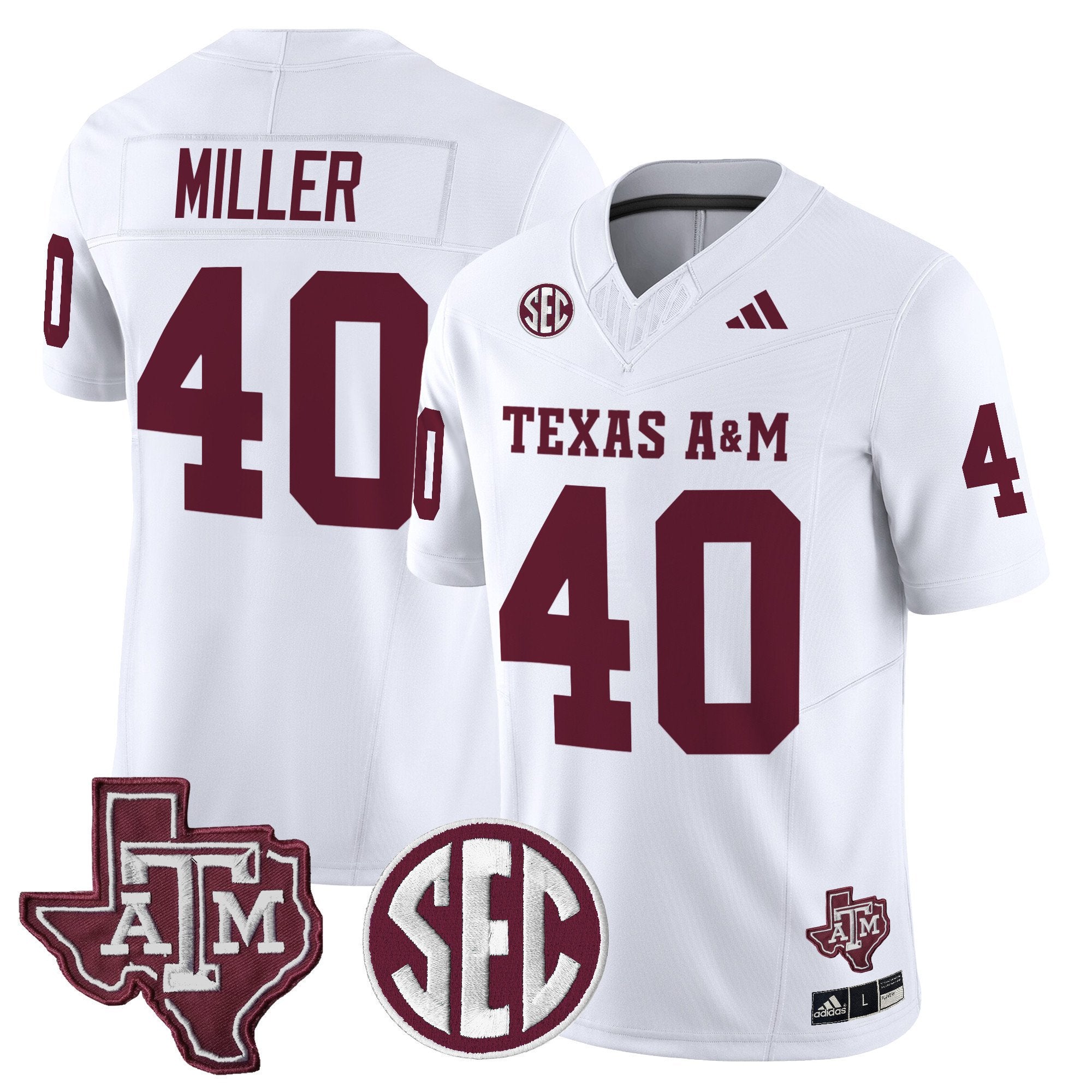 Von Miller Jersey #40 Texas A&M Aggies 2025 Vapor Stitched White
