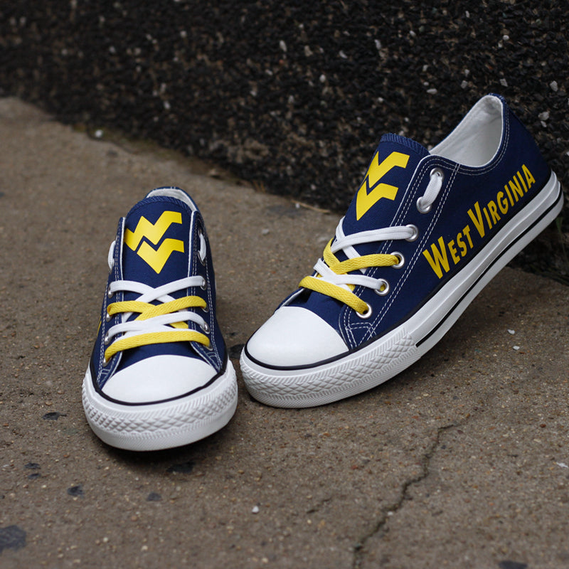 West Virginia Mountaineers Limited Print NCAA College Students Low Top Canvas Shoes Sport Sneakers 1
