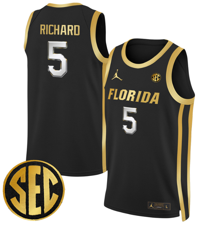 Will Richard Jersey #5 Florida Gators Swingman Basketball Stitched Black Gold