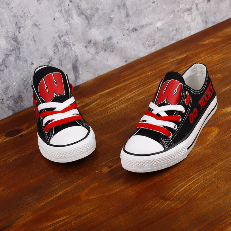 Wisconsin Badgers Limited Print NCAA College Students Low Top Canvas Shoes Sport Sneakers 1